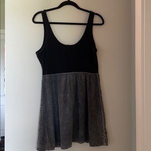 Black stretch denim dress